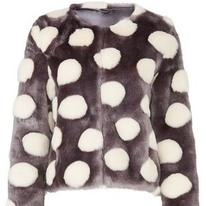 Unreal Fur Bubbles Polka Dot Faux Fur Jacket